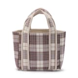 マドラスチェック　キルトバッグ　小