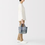 マドラスチェック　キルトバッグ　小