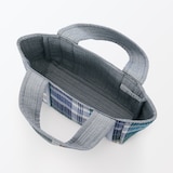 マドラスチェック　キルトバッグ　小