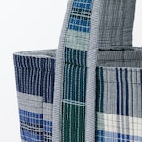 マドラスチェック　キルトバッグ　小