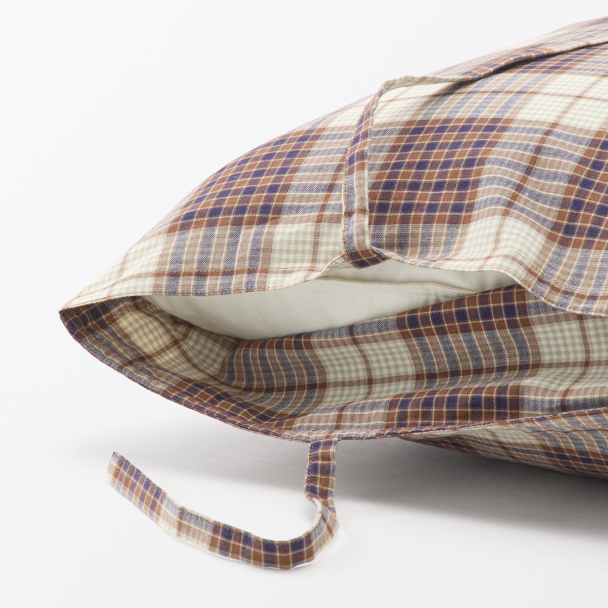 マドラスチェック　クッションカバー