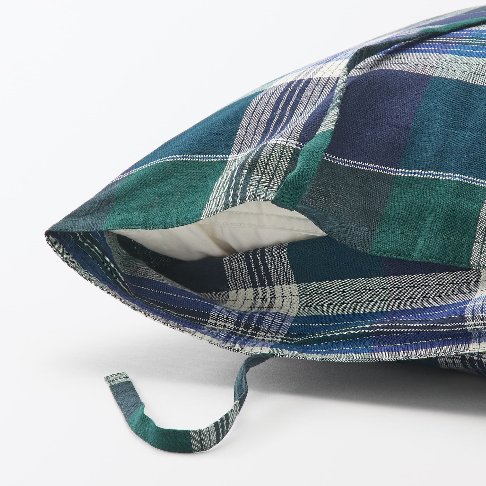 マドラスチェック　クッションカバー