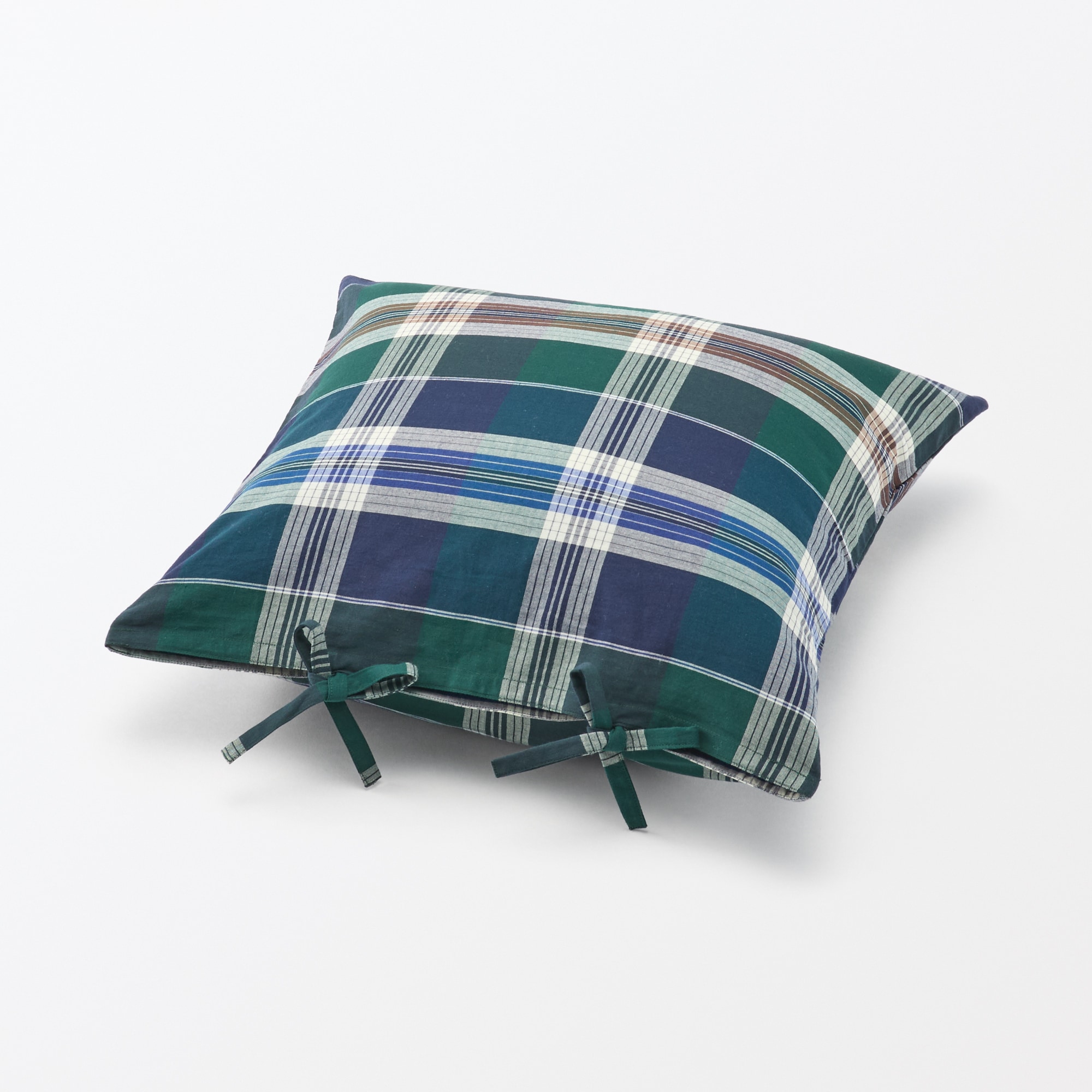 マドラスチェック　クッションカバー