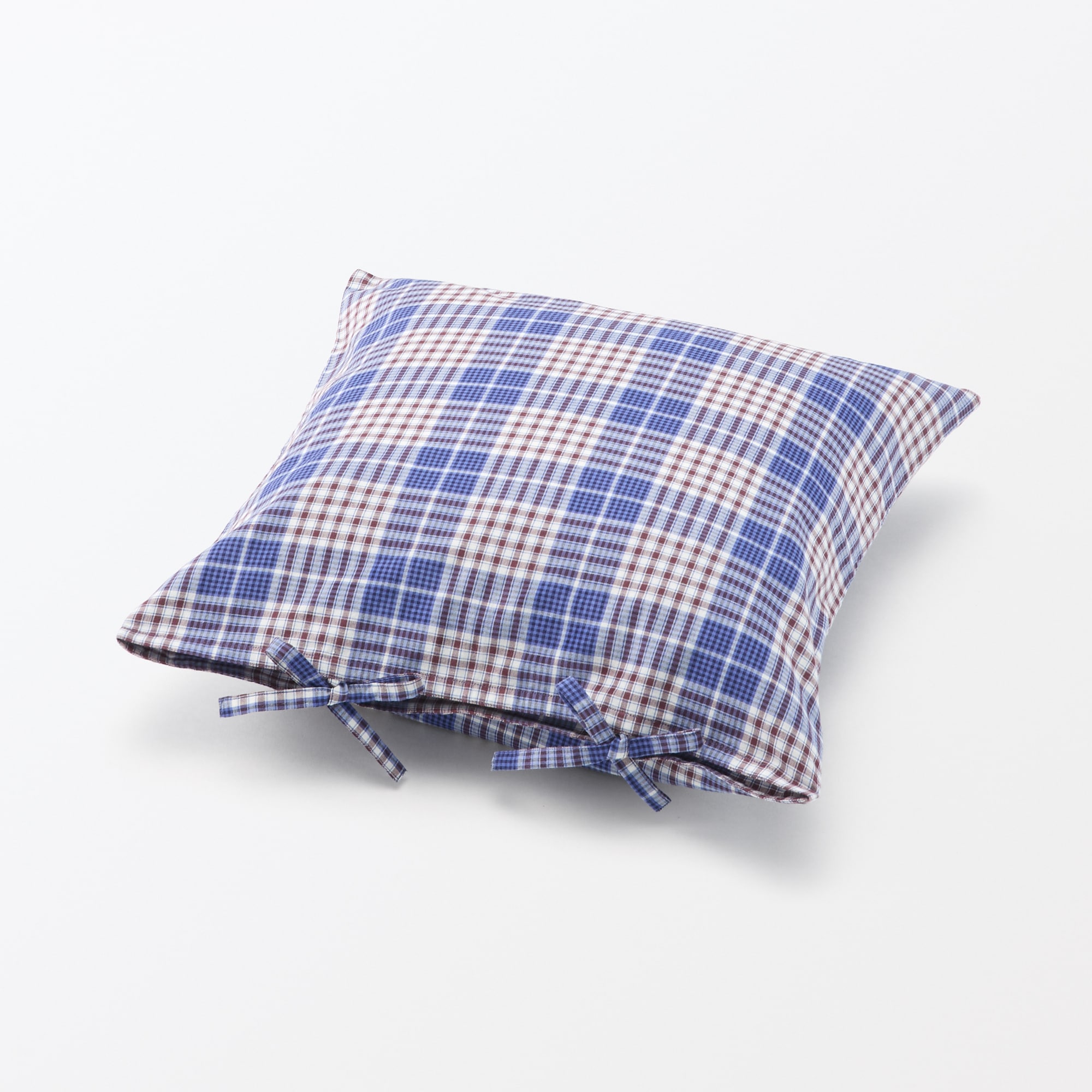 マドラスチェック　クッションカバー