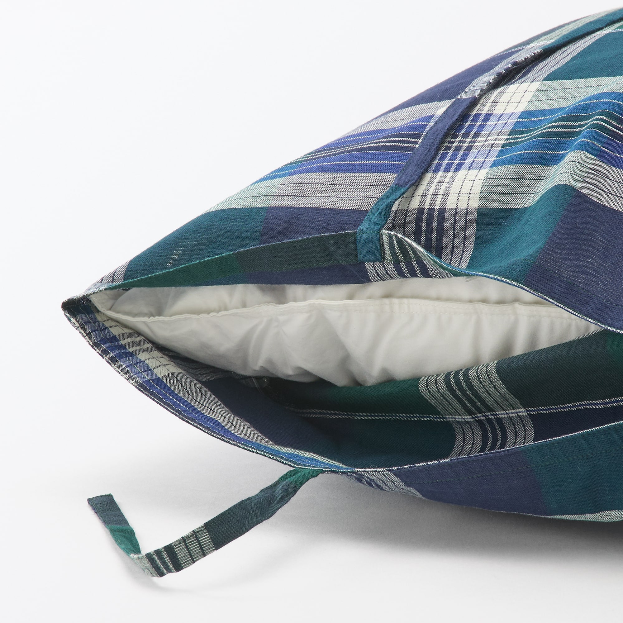 マドラスチェック　クッションカバー