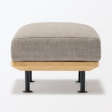 くつろぎを考えた木製アームレスソファオットマン　グレージュ