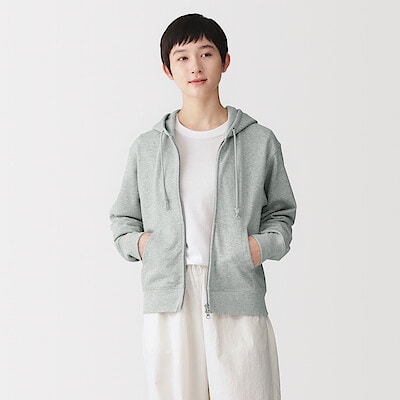 婦人　裏毛スウェットフルジップパーカ