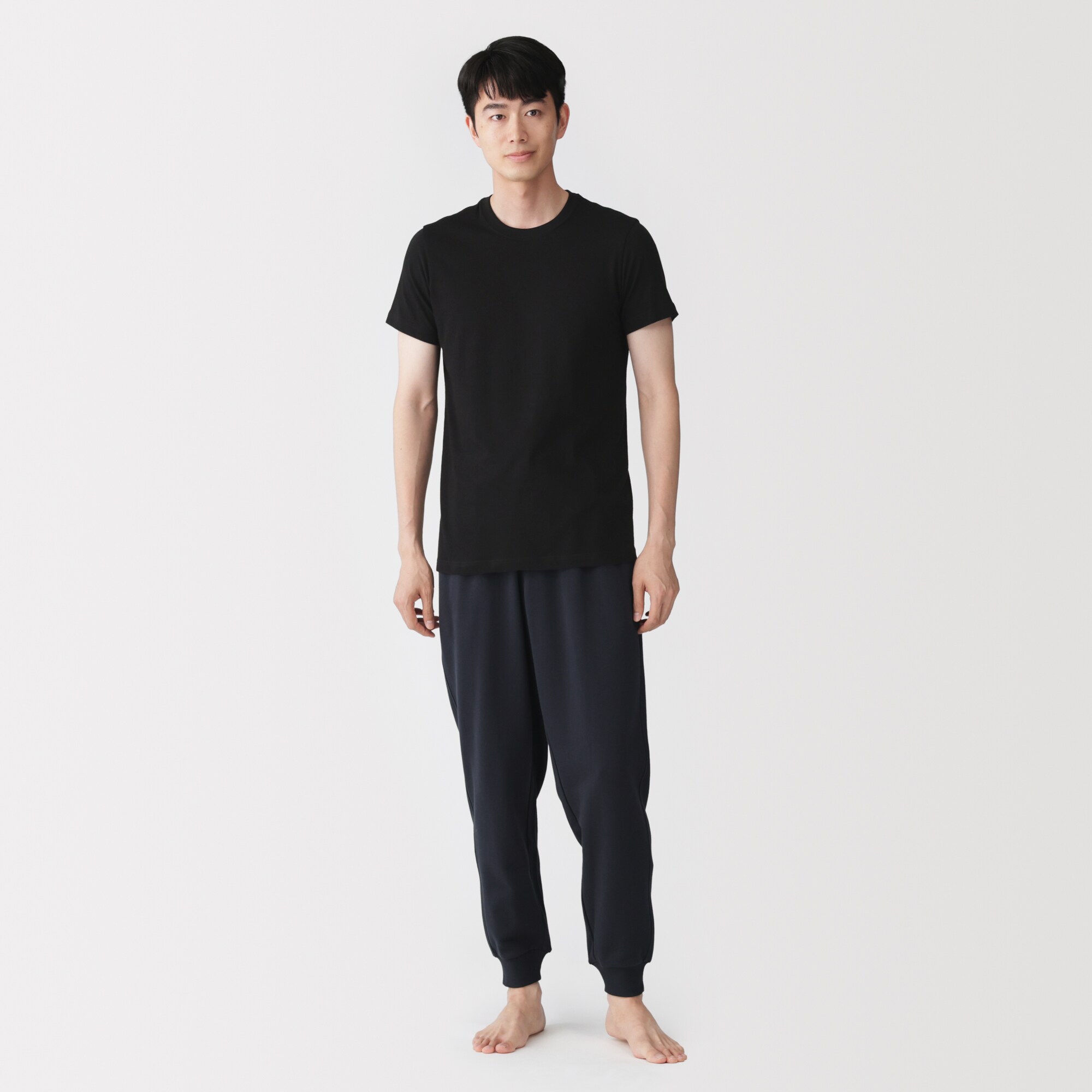 紳士　脇に縫い目のない　２枚組　クルーネック半袖Ｔシャツ