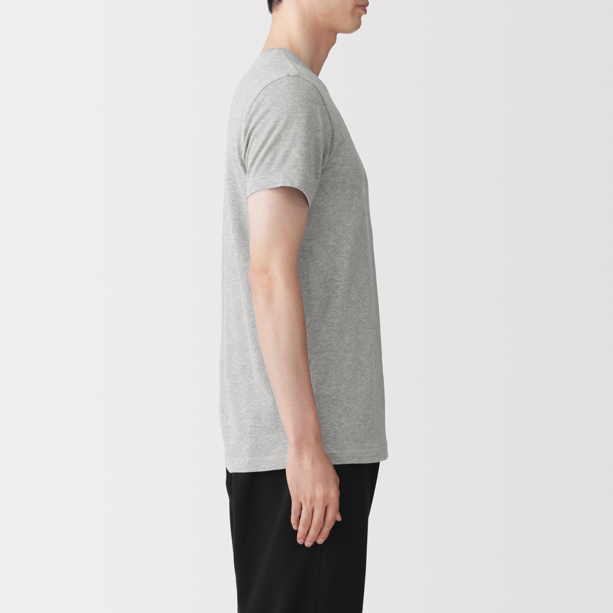 紳士　脇に縫い目のない　２枚組　クルーネック半袖Ｔシャツ