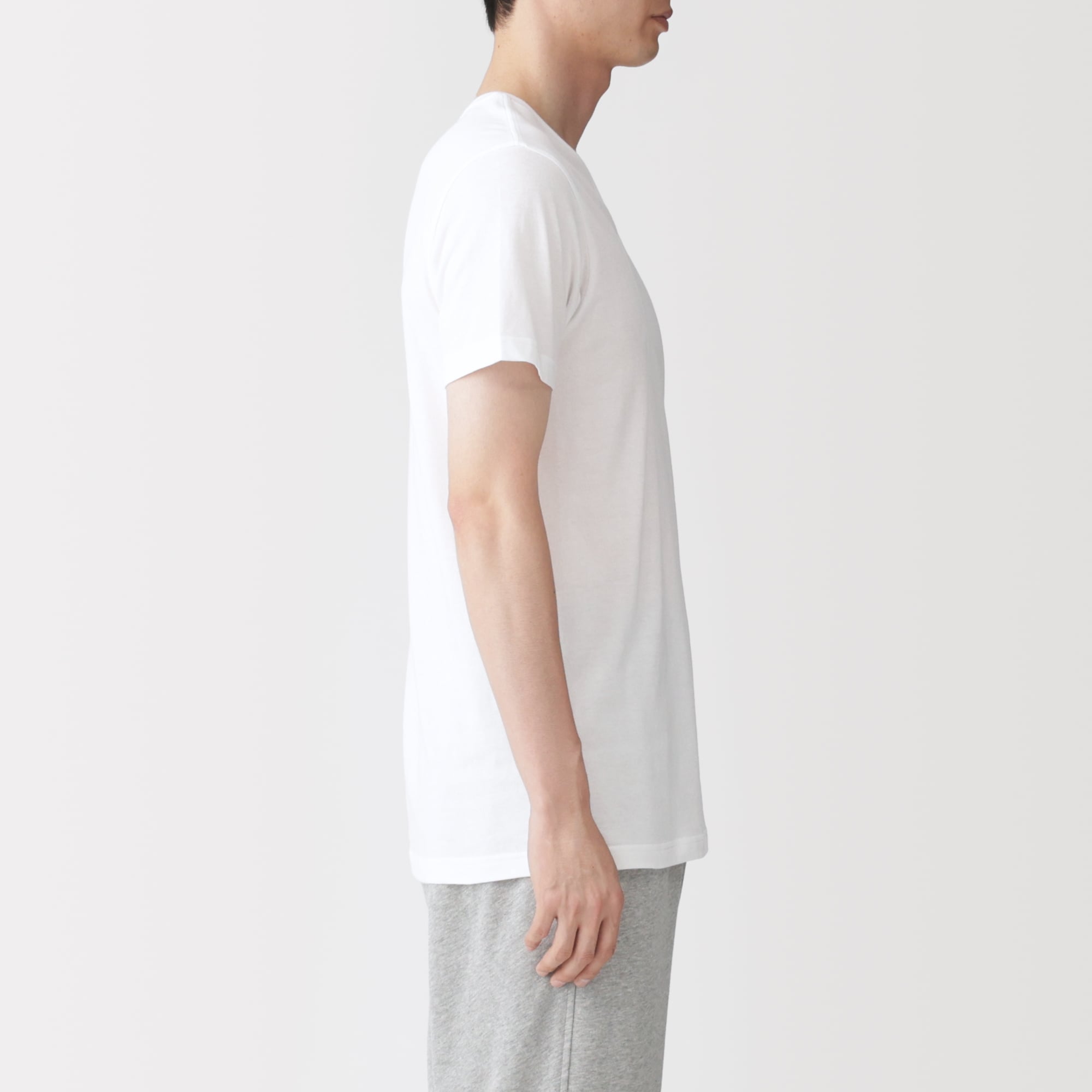 紳士　脇に縫い目のない　２枚組　Ｖネック半袖Ｔシャツ
