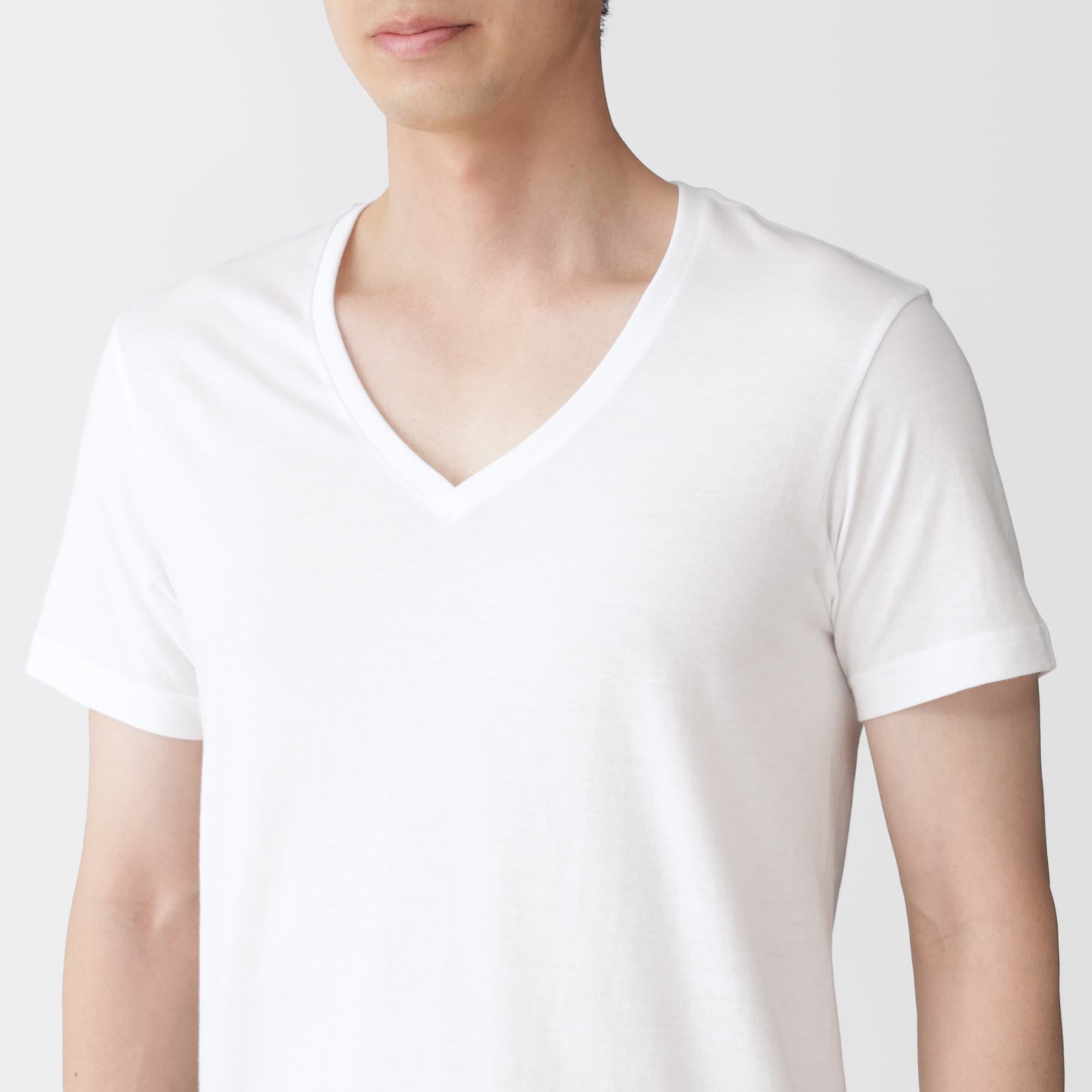 紳士　脇に縫い目のない　２枚組　Ｖネック半袖Ｔシャツ