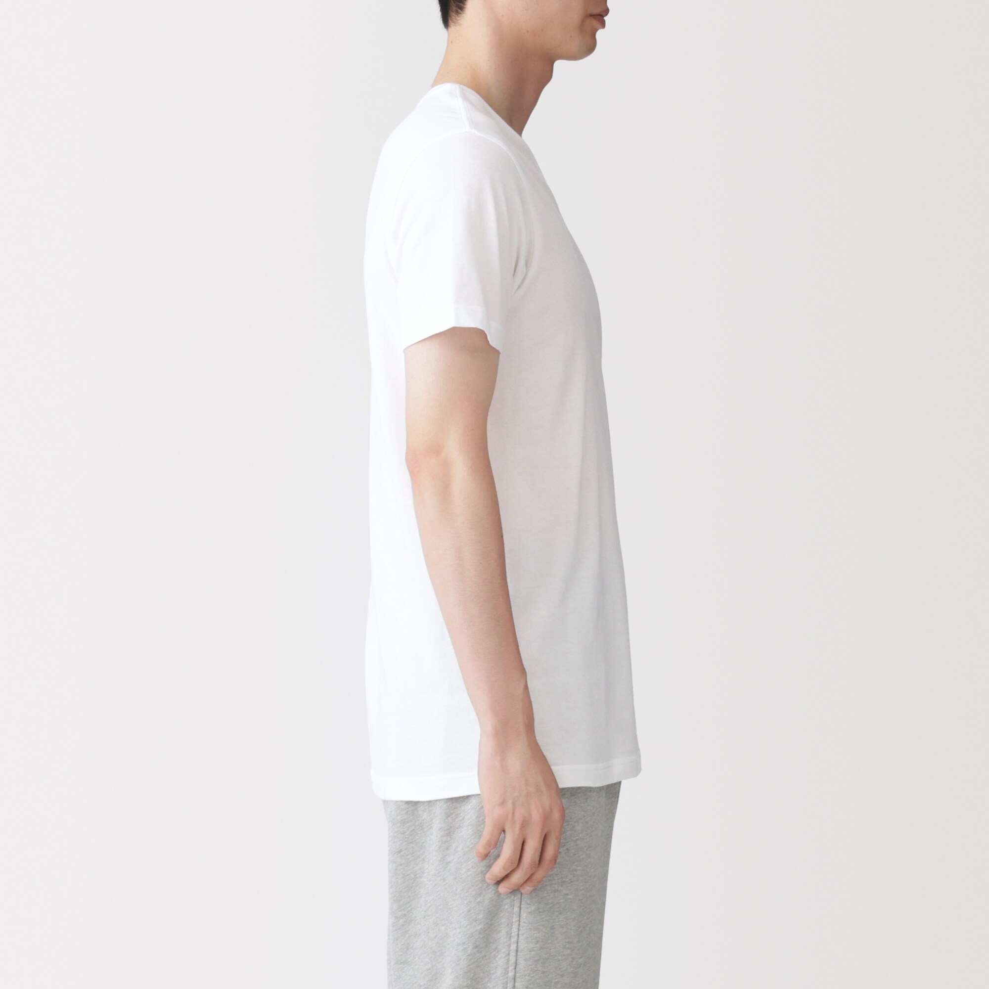 紳士　脇に縫い目のない　２枚組　Ｖネック半袖Ｔシャツ
