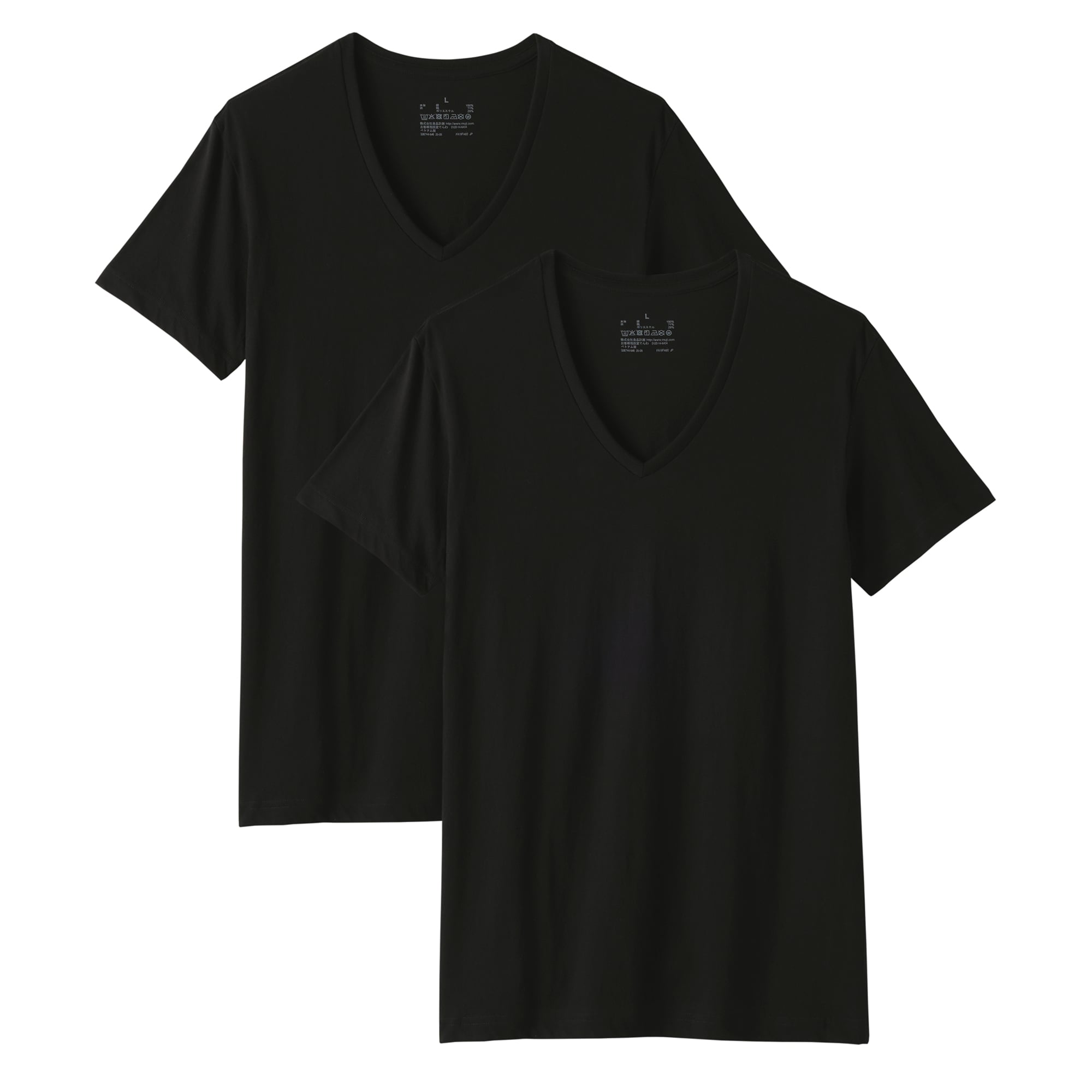 紳士　脇に縫い目のない　２枚組　Ｖネック半袖Ｔシャツ