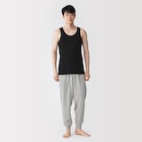 紳士　脇に縫い目のない　２枚組み　リブ編みタンクトップ