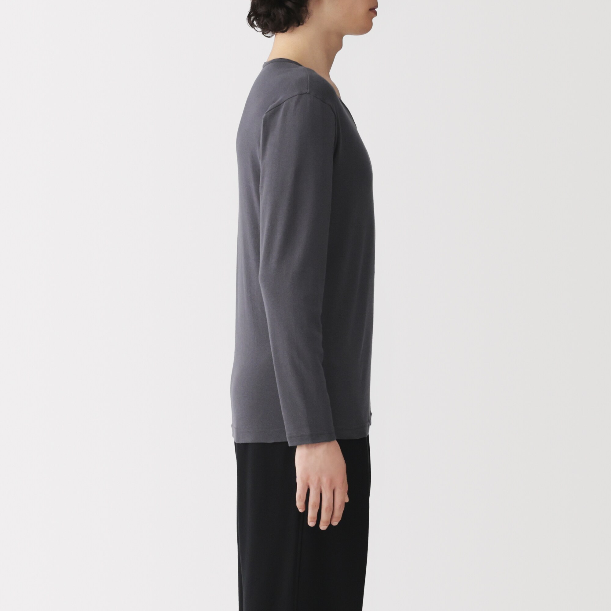 紳士　あったか綿　Ｖネック長袖Ｔシャツ