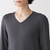 紳士　あったか綿　Ｖネック長袖Ｔシャツ