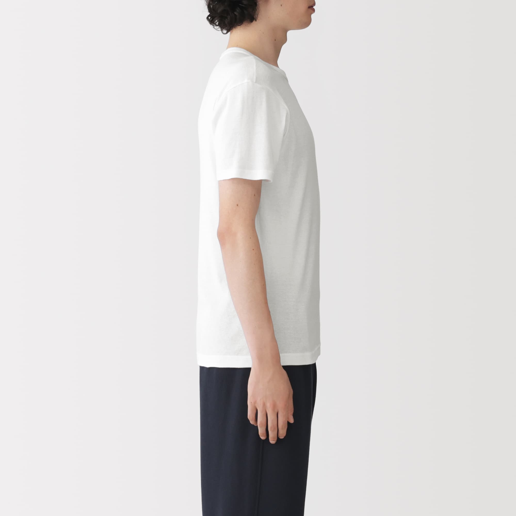 紳士　あったか綿　クルーネック半袖Ｔシャツ
