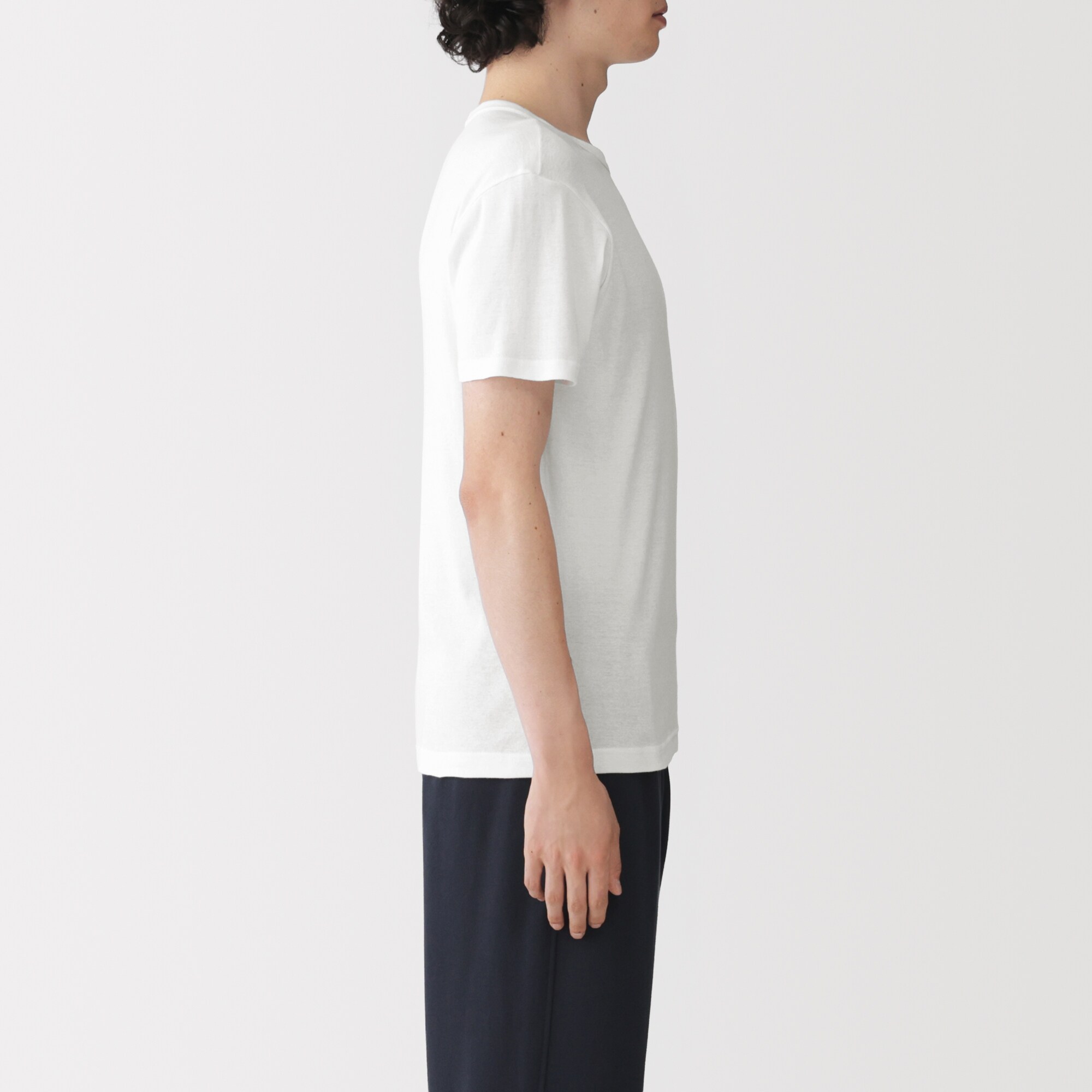 紳士　あったか綿　クルーネック半袖Ｔシャツ