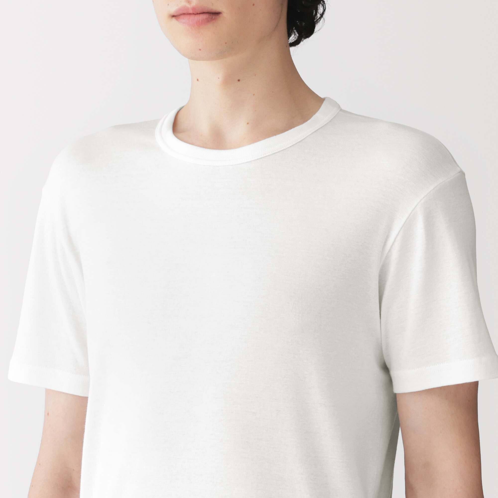 紳士　あったか綿　クルーネック半袖Ｔシャツ