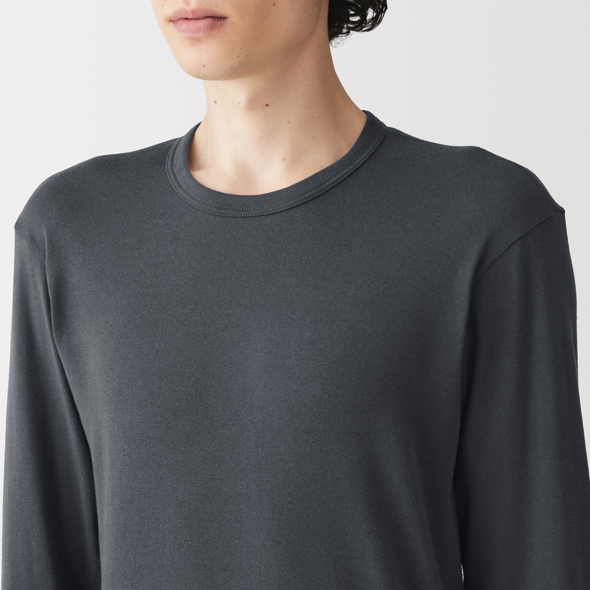 紳士　あったか綿　クルーネック長袖Ｔシャツ