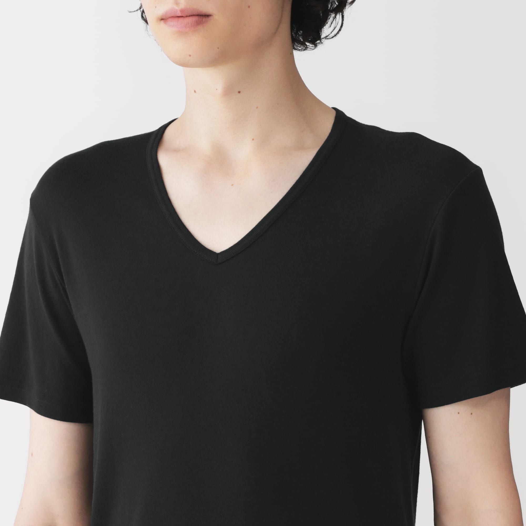 紳士　あったか綿　Ｖネック半袖Ｔシャツ