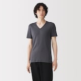 紳士　あったか綿　Ｖネック半袖Ｔシャツ