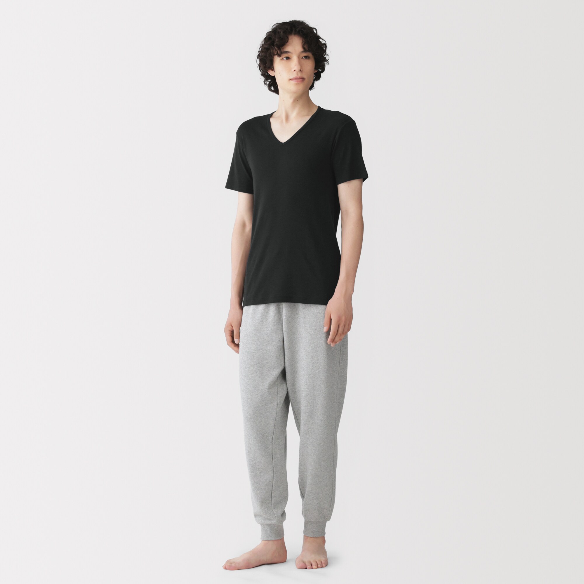 紳士　あったか綿　Ｖネック半袖Ｔシャツ