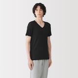 紳士　あったか綿　Ｖネック半袖Ｔシャツ