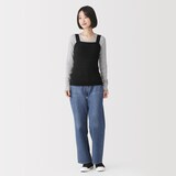 婦人　コットン透かし編みニット　ブラタンクトップ