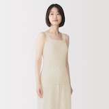 婦人　コットン透かし編みニット　ブラタンクトップ