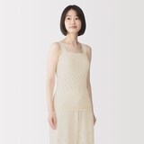 婦人　コットン透かし編みニット　ブラタンクトップ