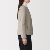 婦人　軽量ダウンポケッタブルノーカラージャケット