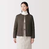 婦人　軽量ダウンポケッタブルノーカラージャケット