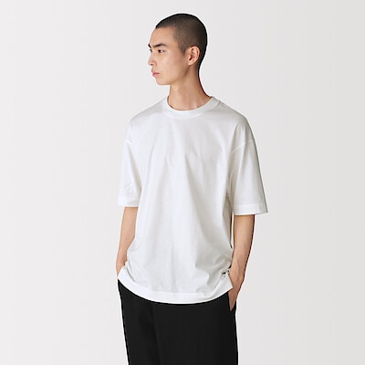 紳士　和歌山で編み立てた天竺クルーネック半袖Ｔシャツ