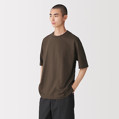 紳士　和歌山で編み立てた天竺クルーネック半袖Ｔシャツ