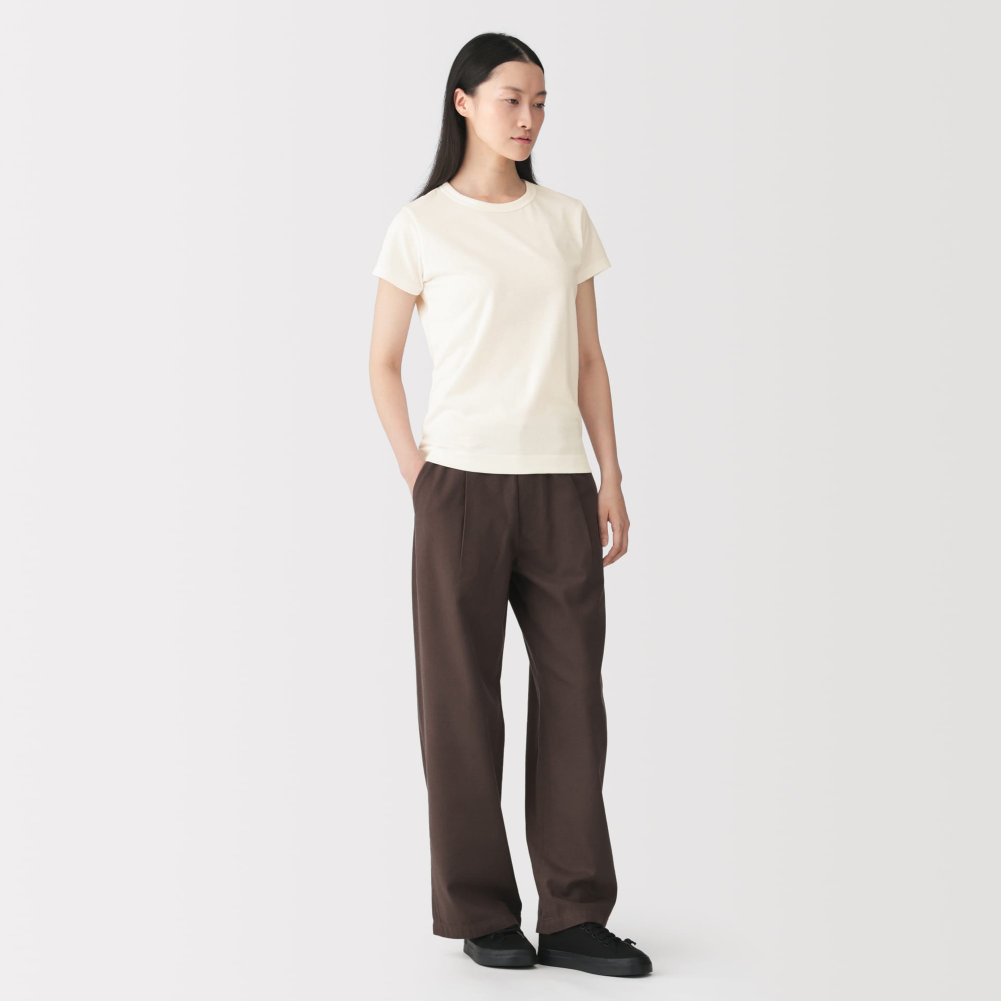 婦人 リネン混半袖Tシャツ | 無印良品
