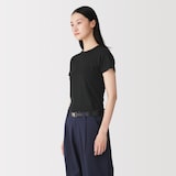 婦人　リネン混半袖Ｔシャツ