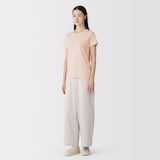 婦人　リネン混半袖Ｔシャツ