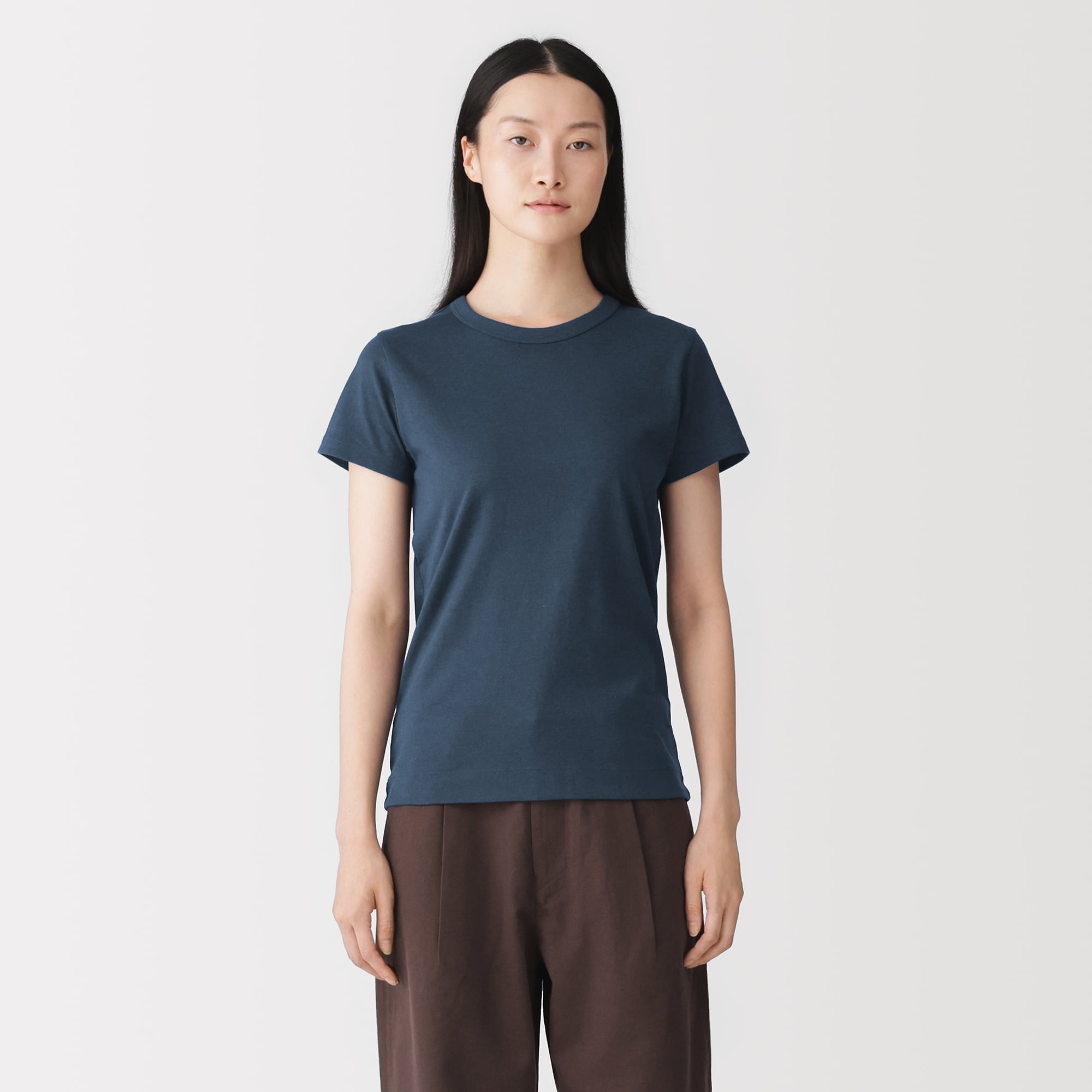 婦人　リネン混半袖Ｔシャツ