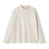 紳士　昔ながらの紡績機を使ったムラ糸モックネック長袖Ｔシャツ