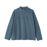 紳士　昔ながらの紡績機を使ったムラ糸モックネック長袖Ｔシャツ