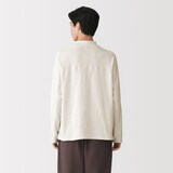 紳士　昔ながらの紡績機を使ったムラ糸モックネック長袖Ｔシャツ
