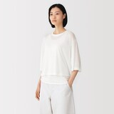 婦人　リヨセル天竺編み五分袖Ｔシャツ