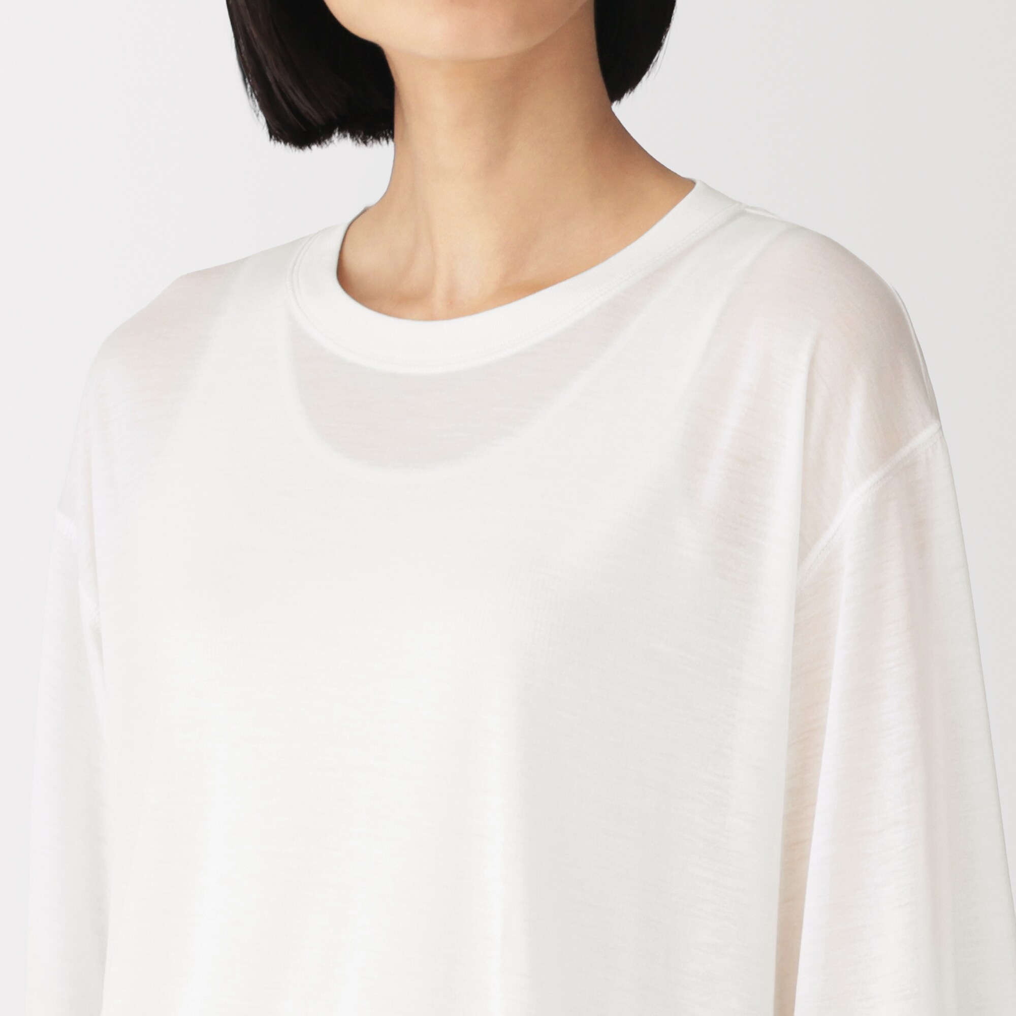 婦人　リヨセル天竺編み五分袖Ｔシャツ