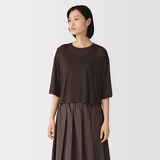 婦人　リヨセル天竺編み五分袖Ｔシャツ