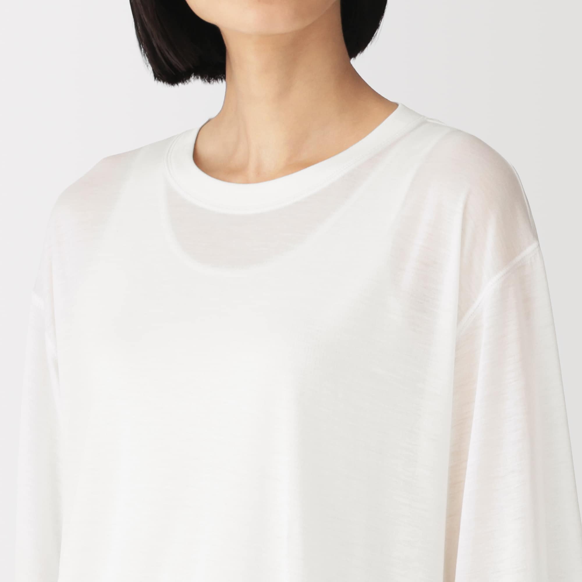 婦人　リヨセル天竺編み五分袖Ｔシャツ
