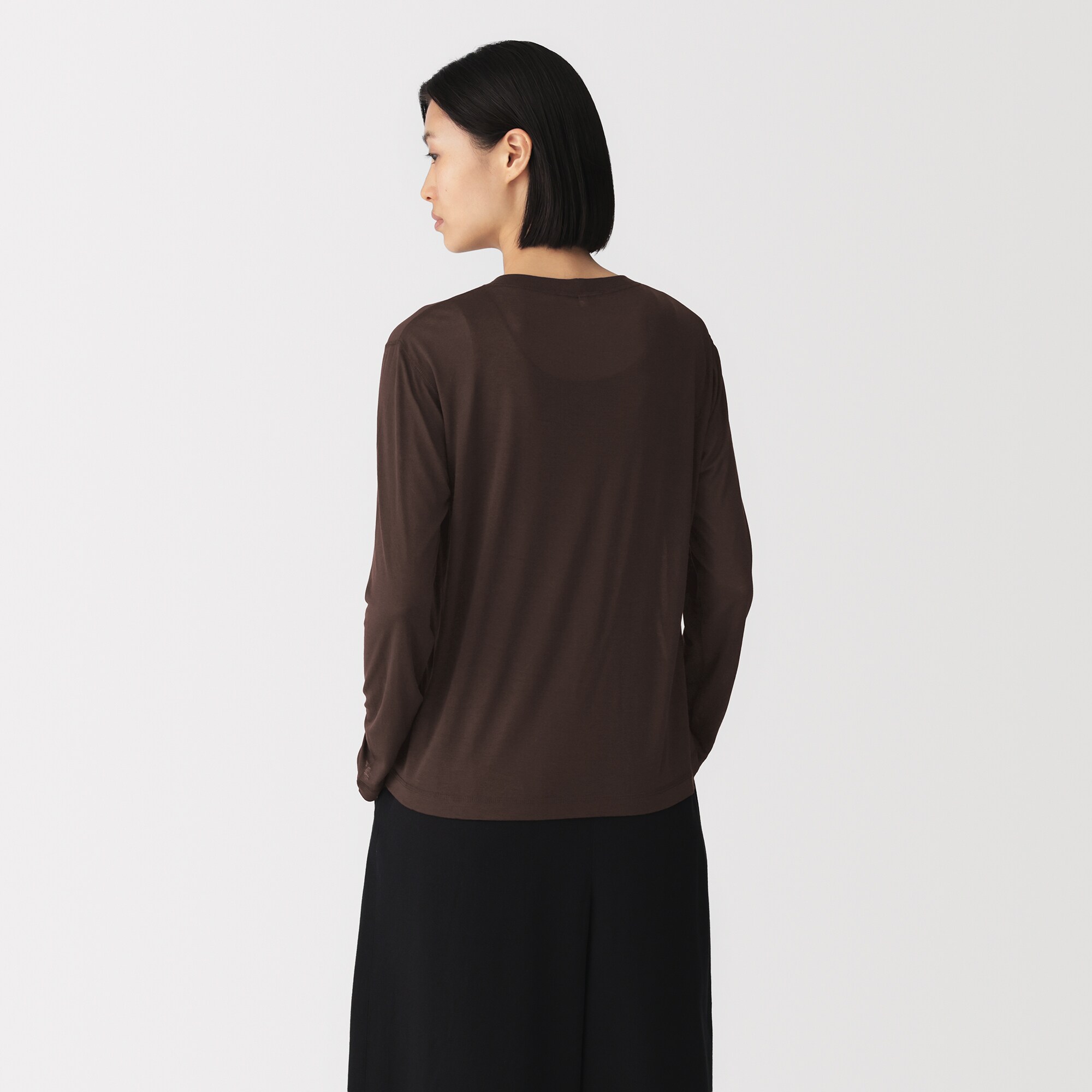 婦人　リヨセル天竺編み長袖Ｔシャツ
