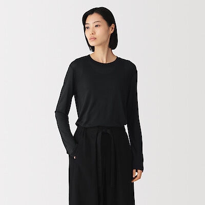 婦人　リヨセル天竺編み長袖Ｔシャツ