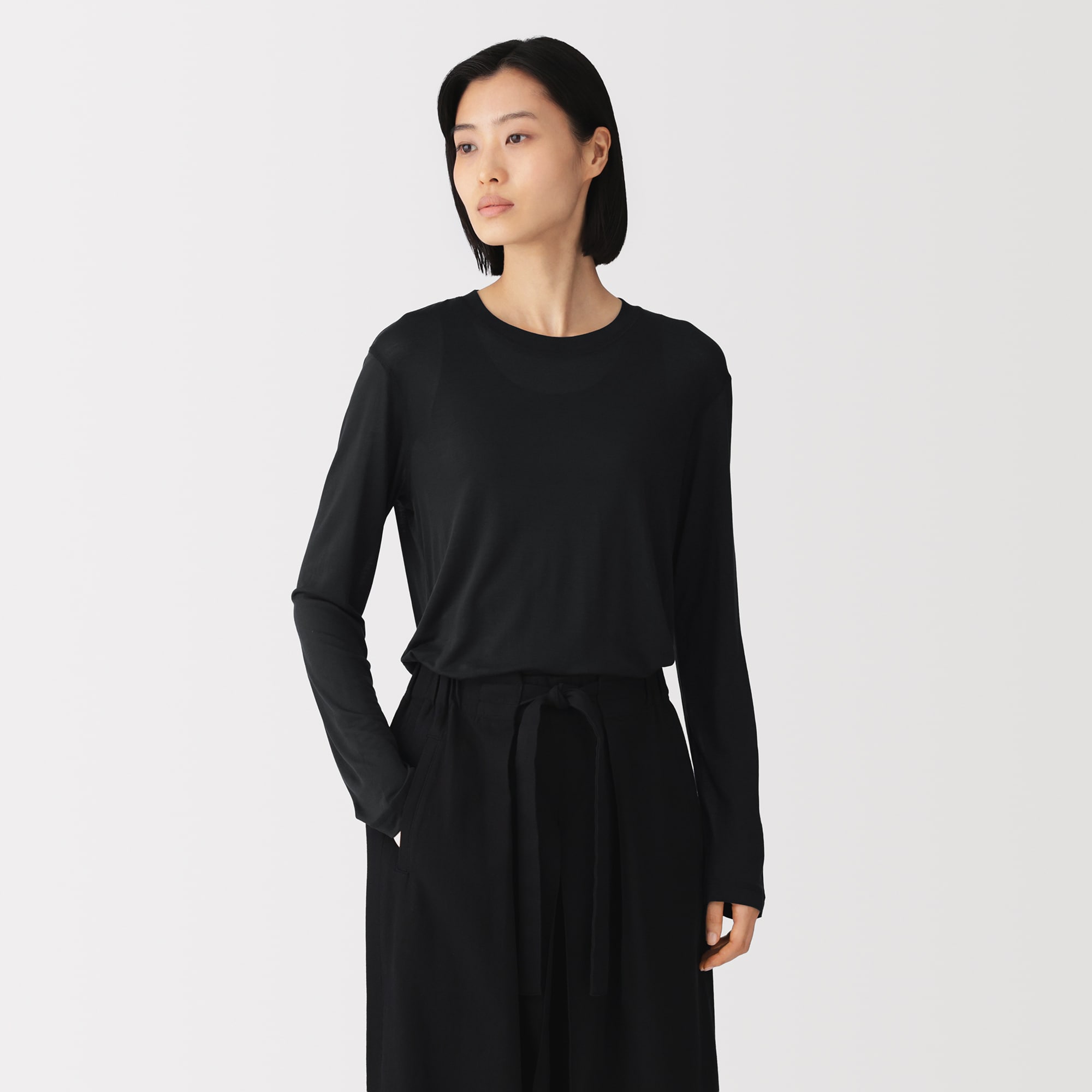婦人　リヨセル天竺編み長袖Ｔシャツ