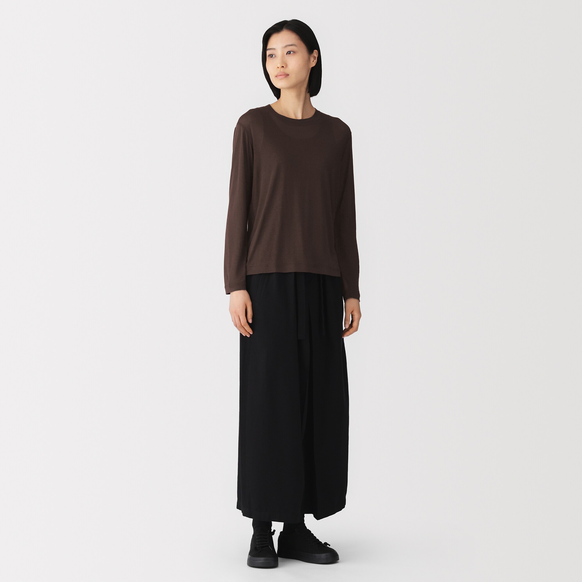 婦人　リヨセル天竺編み長袖Ｔシャツ